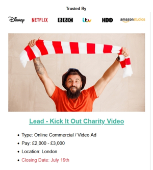 Kick It Out Charity Video casting